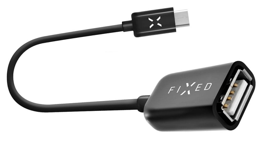 FIXED USB Type-C OTG adaptér pre mobilné telefóny a tablety, USB 2.0, čierny FIXA-CTOA-BK